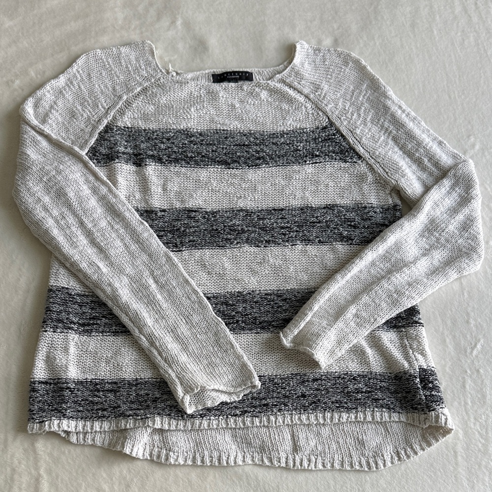 Sanctuary Women's Striped Sweater in Grey and Cream
